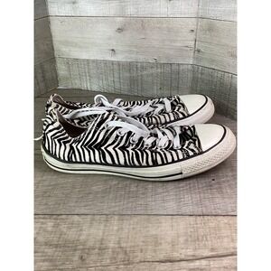 Converse Chuck Taylor All Star Zebra Print Low Top Sneakers Womens 8 Mens 6
